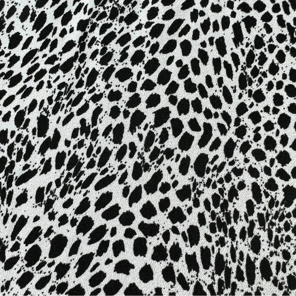 Black White Women’s Animal Print Bell Sleeve Blouse - Picture 2 of 12